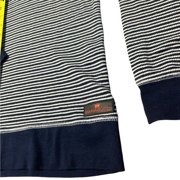 Vintage Parasuco Pull Over Sweater Stripped Waffled Hoodie with pockets- XL - Picture 3 of 7